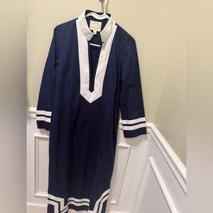 Sail to Sable Navy and White Long Sleeve Dress